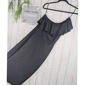 LULUS ruffled black one shoulder short dress